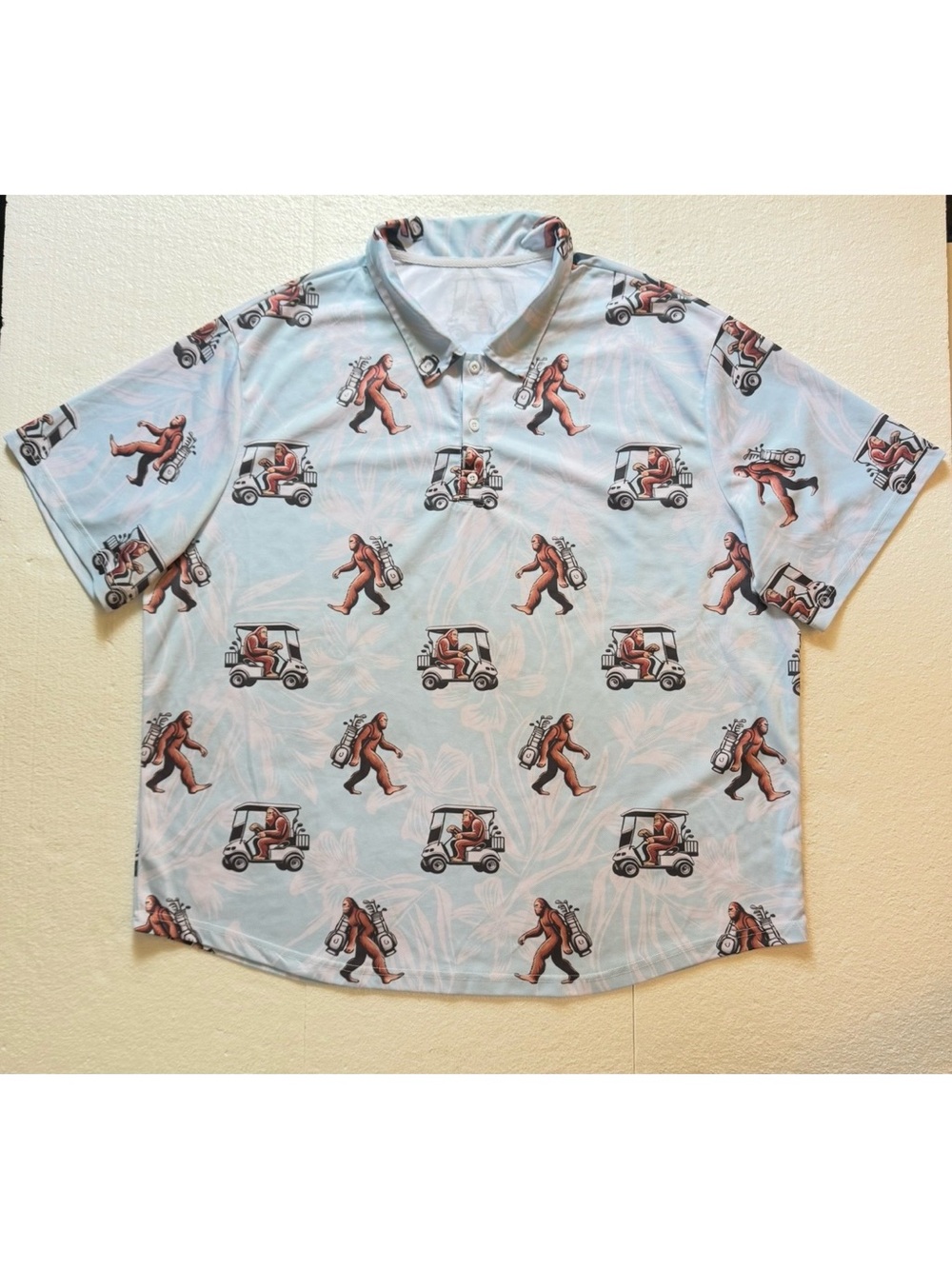 Big Foot All-Over Print Golf Polo Shirt Men's 4XL